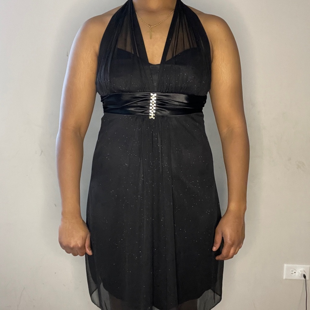 Speechless Black Backless Halter Dress